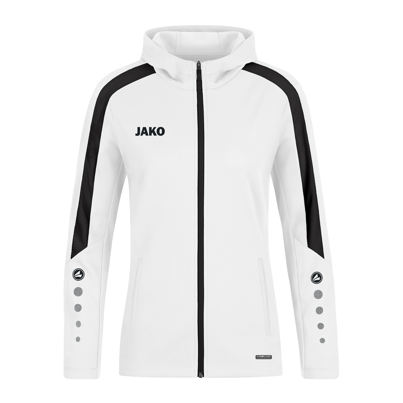 JAKO Power Kapuzenjacke Damen Weiss Schwarz F000