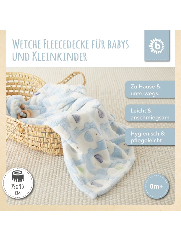 Bieco Spielwaren Babydecke Jungen Elefanten in Blau günstig kaufen onesize