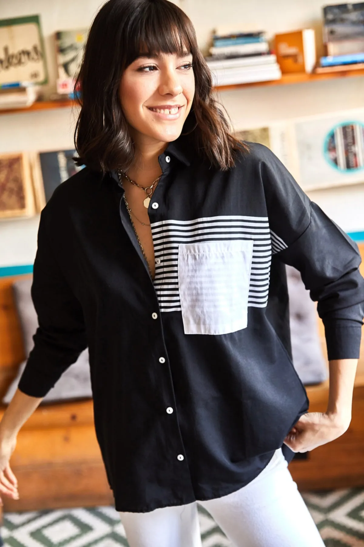 Olalook  Hemd - Schwarz - Oversized