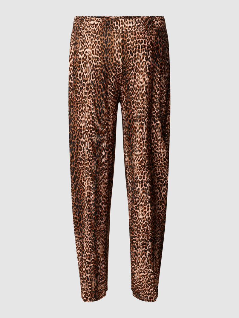 Umstands-Hose mit Animal-Print Modell 'Aora' in schwarz
