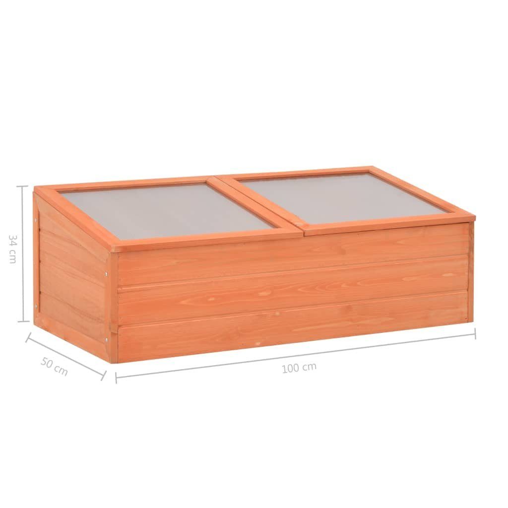 vidaXL Gewächshaus Anzucht Blumen Obst Gemüse Gewächshaus Holz 100x50x34 cm