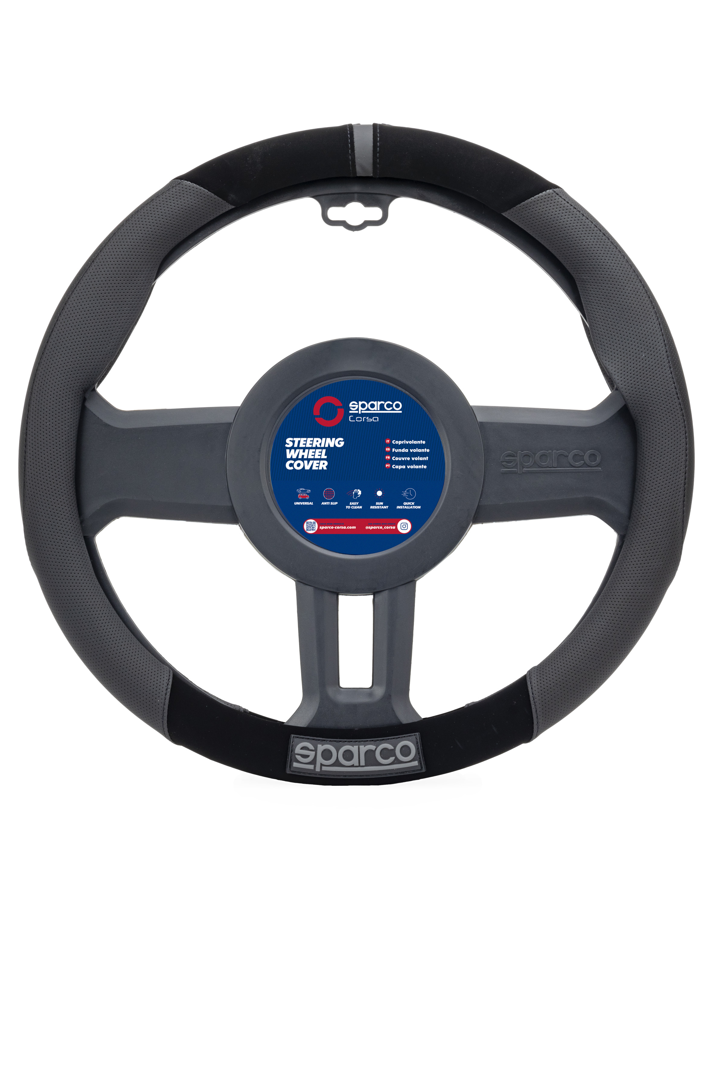 Lenkradhülle S130 von Sparco, schwarz, 1 Stück - ATU