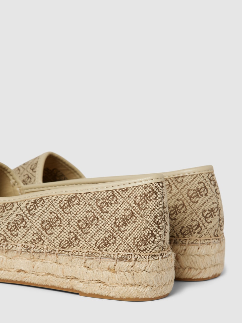 Espadrilles mit Label-Stitching Modell 'JALEEL' in beige