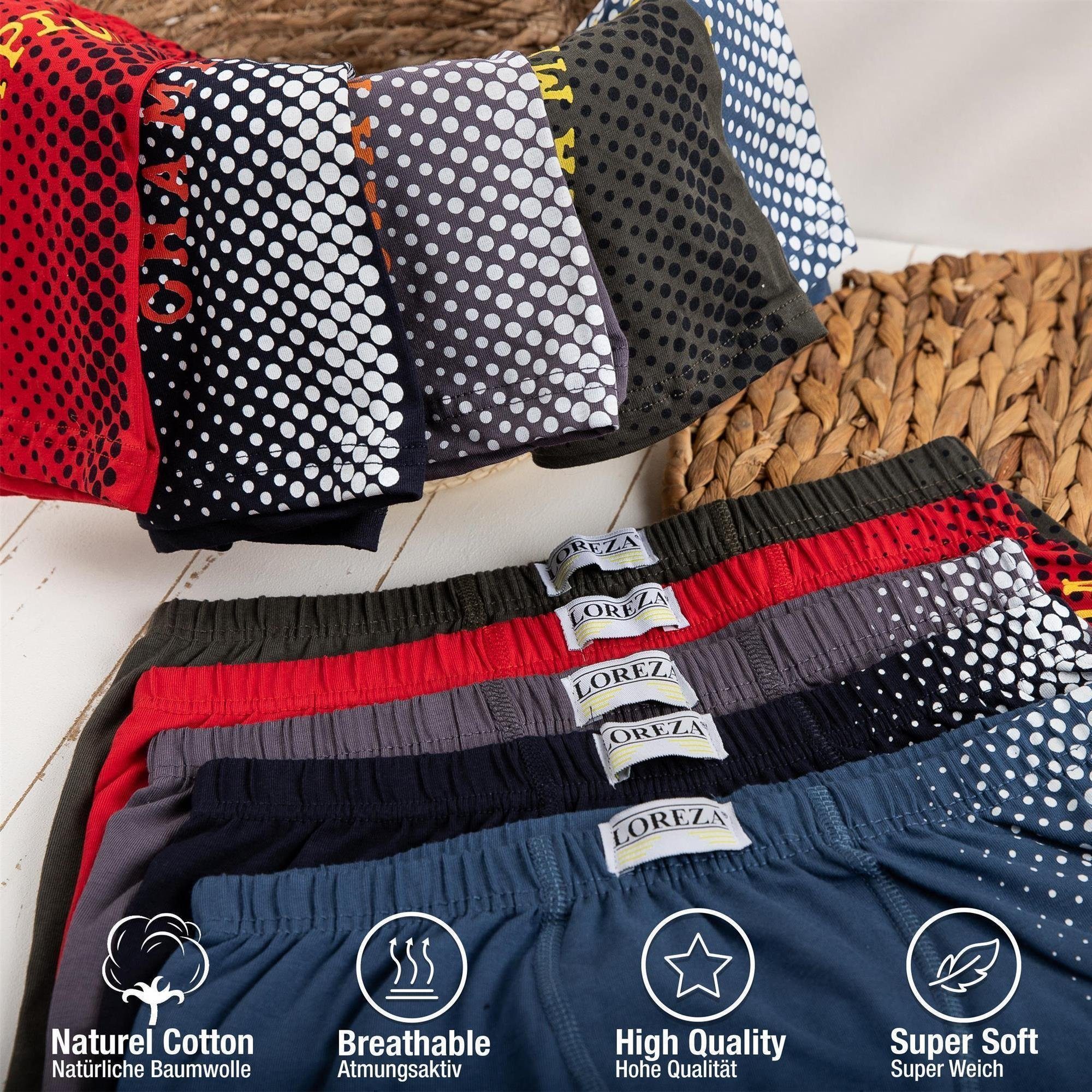 LOREZA Boxershorts 10er Pack Jungen Boxershorts - Champion- 92-170 (Spar-Packung, 10-St)