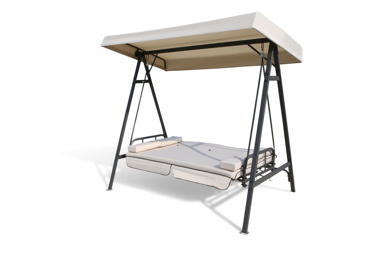 Grasekamp Hollywoodschaukel Amalfi, klappbar als Liege Relax Schaukel Gartenliege