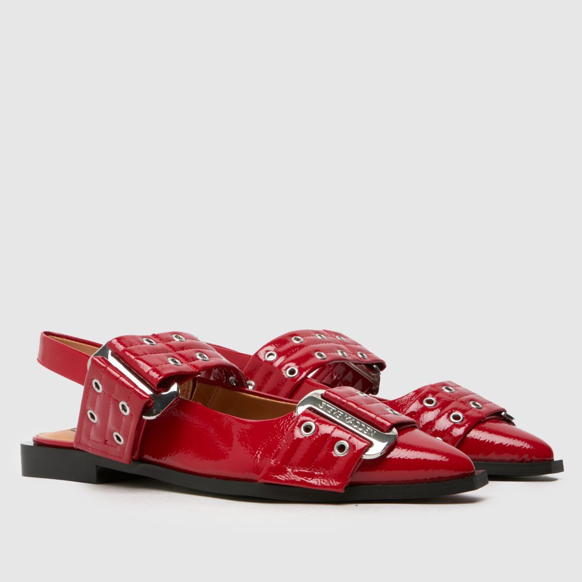 Steve Madden – Grand Ave – Röda platta skor med spänne