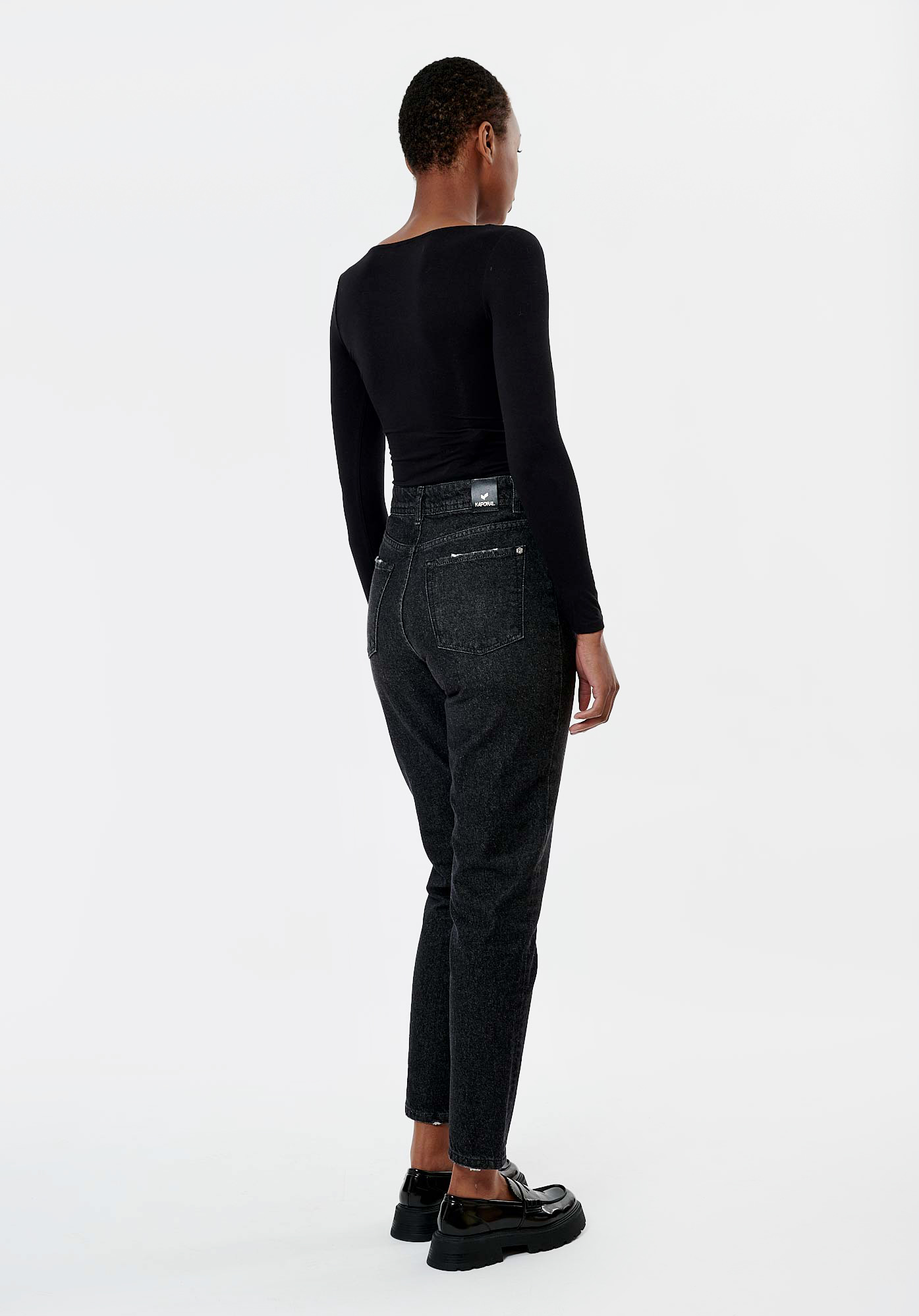ELISA  Jean Mom noir femme