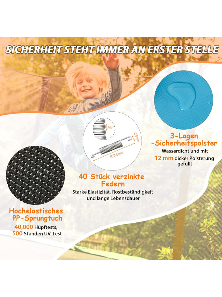 COSTWAY 3 in 1 Trampolin in Orange günstig kaufen onesize
