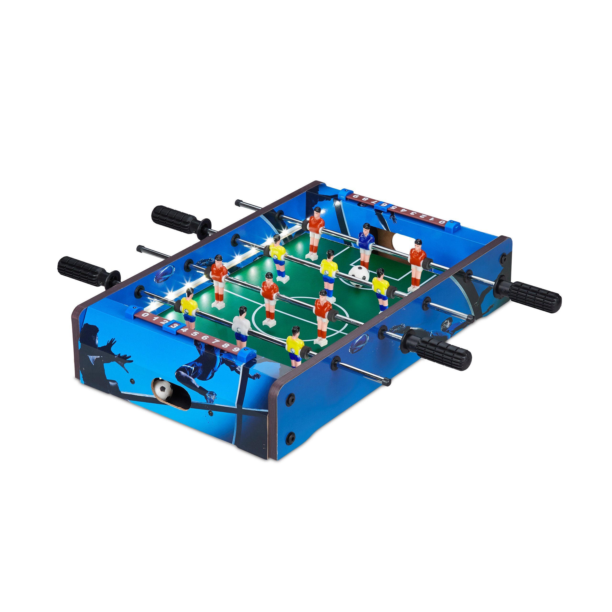 relaxdays Mini-Tischkicker Tischkicker LED