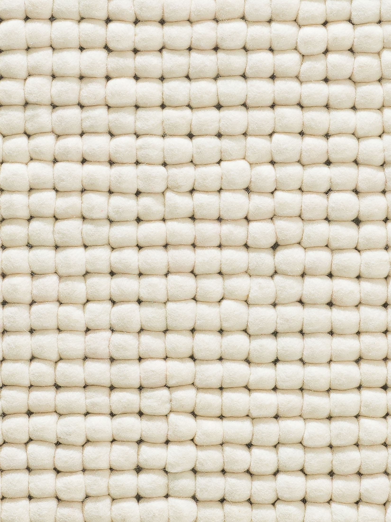 Smedby Filzkugel-Teppich, White