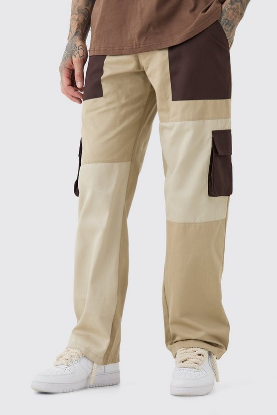 Tall lockere Colorblock Cargo-Hose