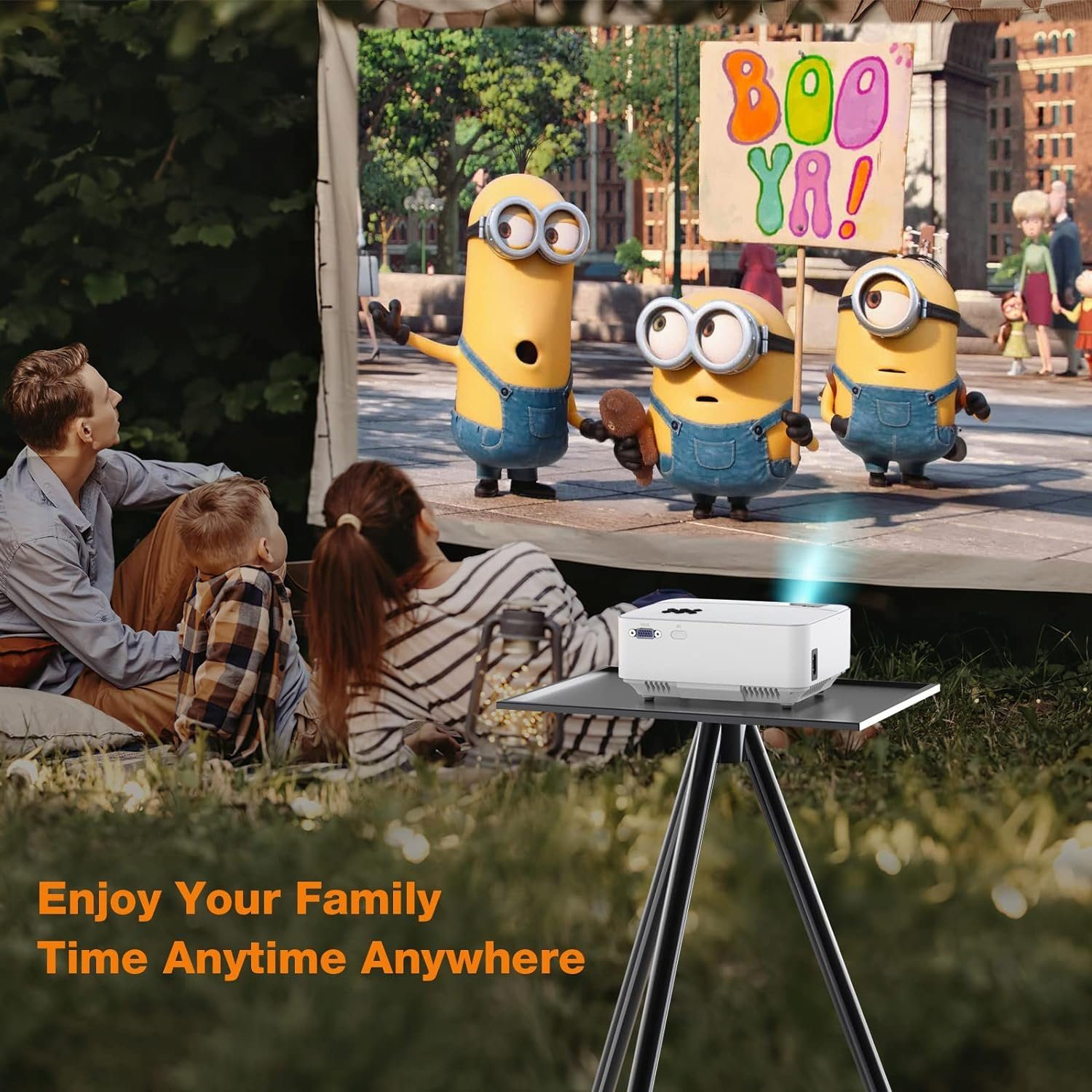 TOPVISION Minii mit Screen Mirroring Full HD 1080P Video Portabler Projektor (7000 lm, 9000:1, 1920 x 1080 px, mit 240