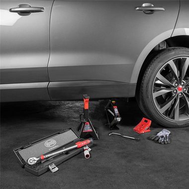 HEYNER Wagenheber Scherenwagenheber + Kurbel Gummiauflage 1,5t SUV/PKW + Tasche