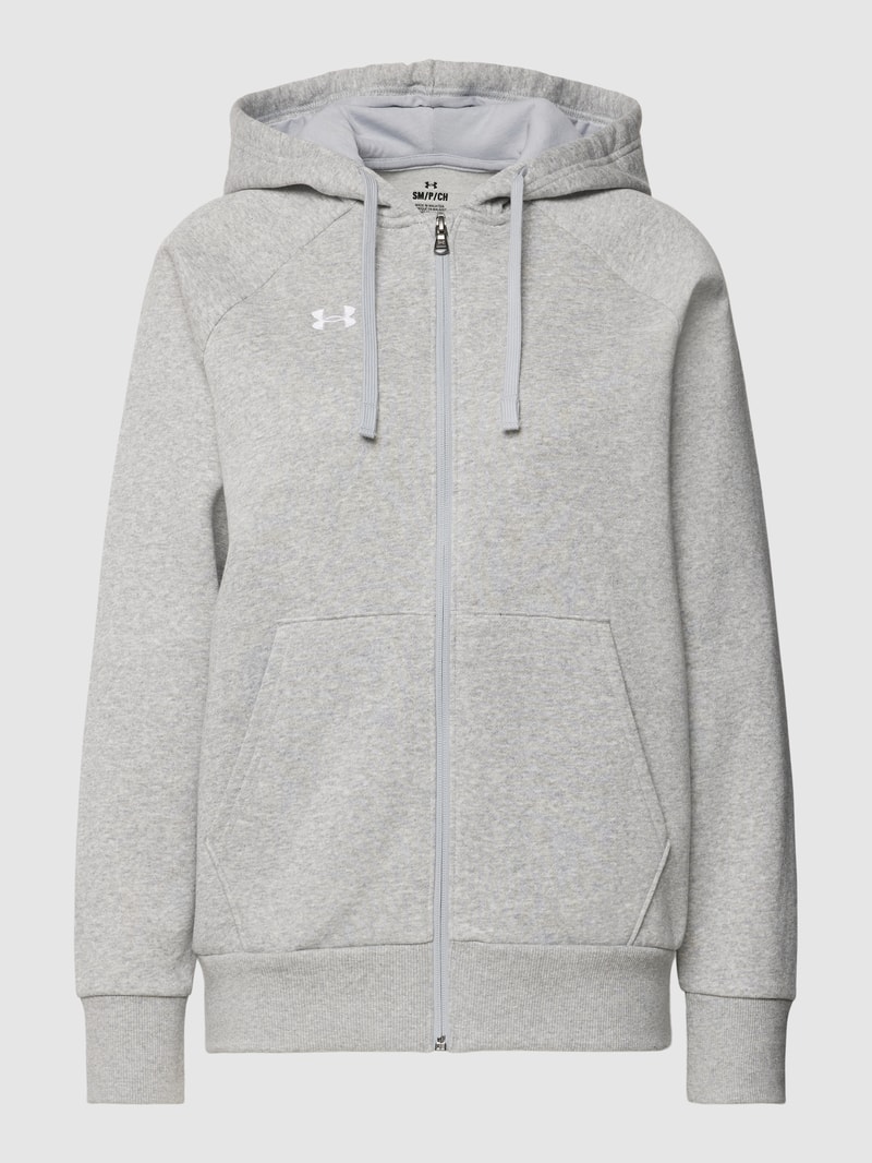 Sweatjacke mit Kapuze in hellgrau