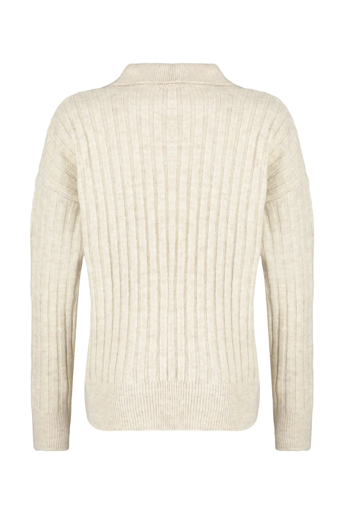 Trendyol Collection  Steinfarbener, weich strukturierter Strickpullover mit Polokragen TWOAW24KZ00678