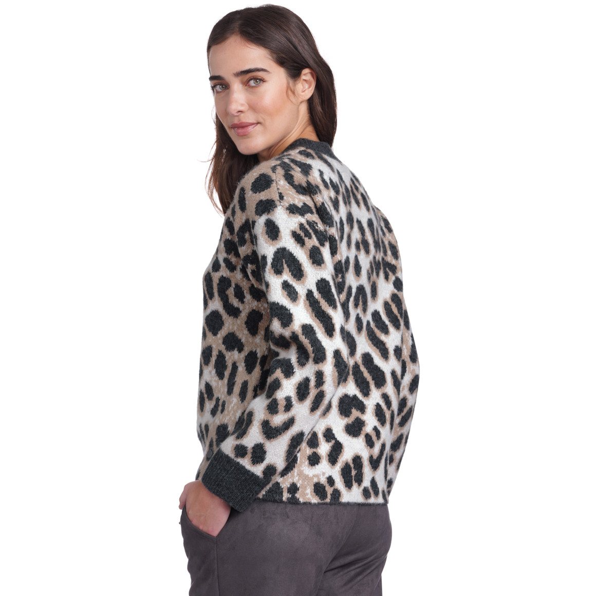 Damen Strickpullover mit Animal-Muster