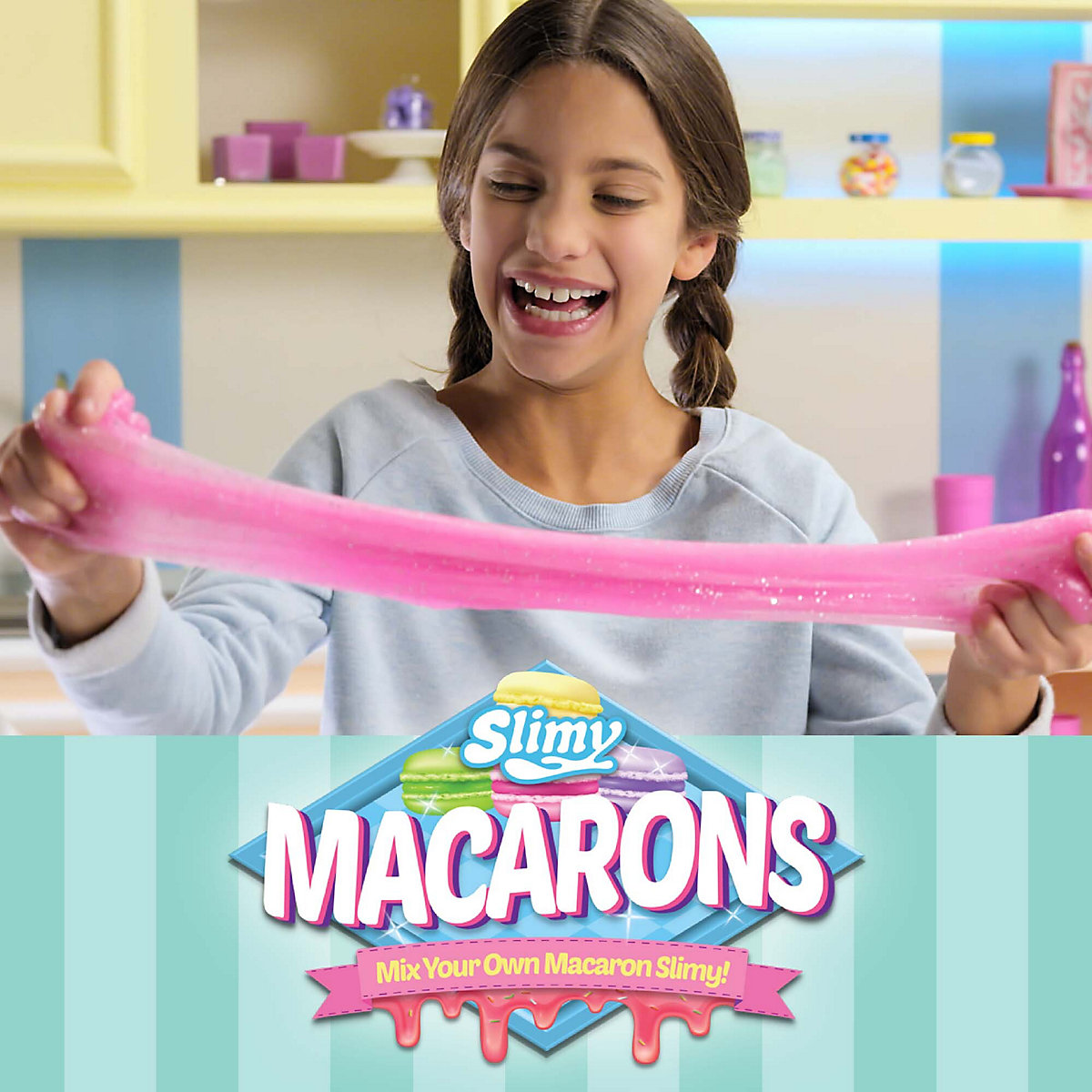 SLIMY® Macarons 2 x 50g - Original Slimy Slime Set mit verschiedenen Spielmassen, Glitzer und Streusel zum Einkneten