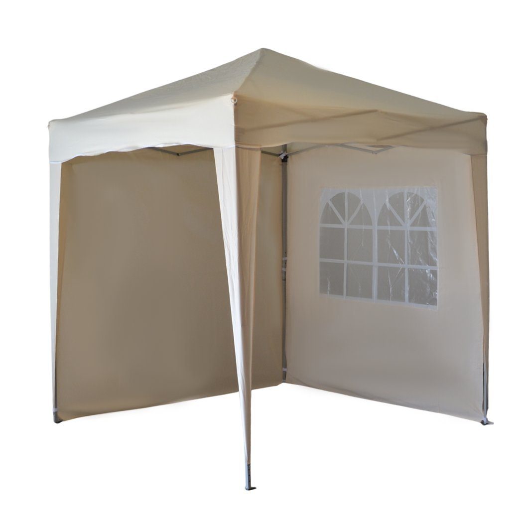 Defactoshop Faltpavillon Faltpavillon Klappzelt 2x2m Zelt + 2 Seiten Wasserdicht, mit 2 Seitenteilen