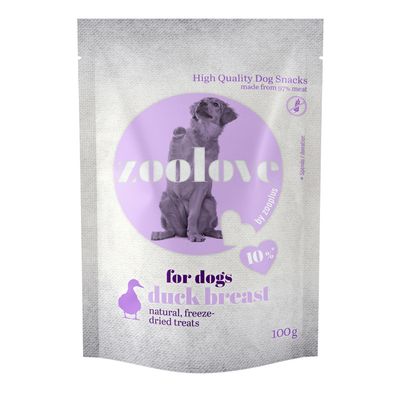 zoolove Snacks - gefriergetrocknetes Entenbrustfilet