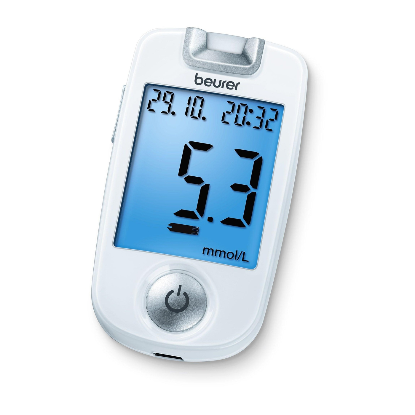 Beurer Blutzuckermessgerät - GL 40 mmol/L-Einfach bedienbares Blutzuckermessgerät mit extrabreiten Teststreifen