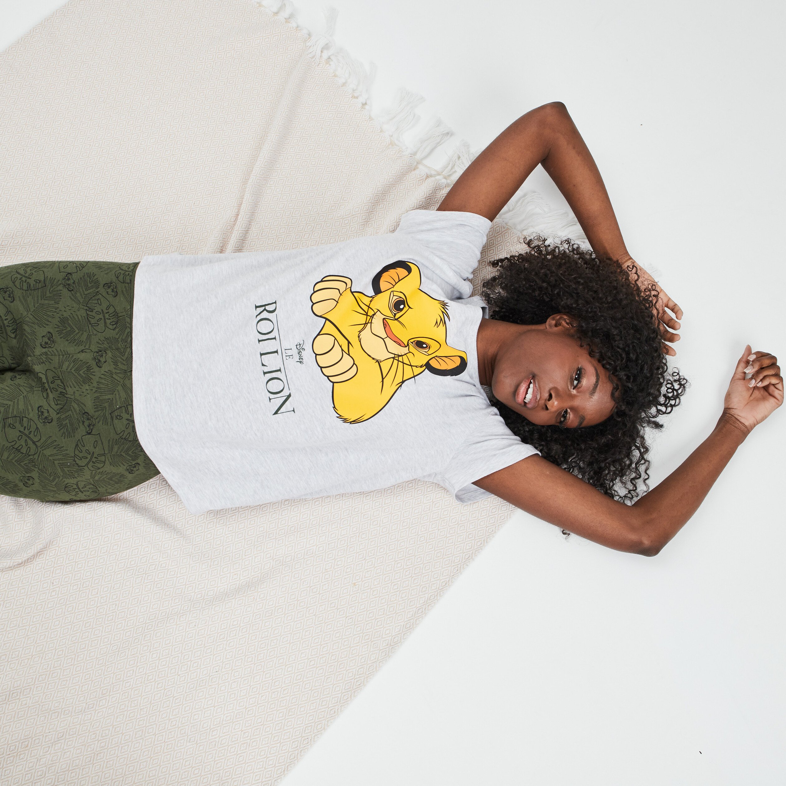 Ensemble pyjama 2 pièces Le Roi lion gris clair femme | La Halle