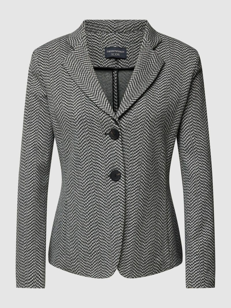 Blazer mit Zickzack-Muster in mittelgrau