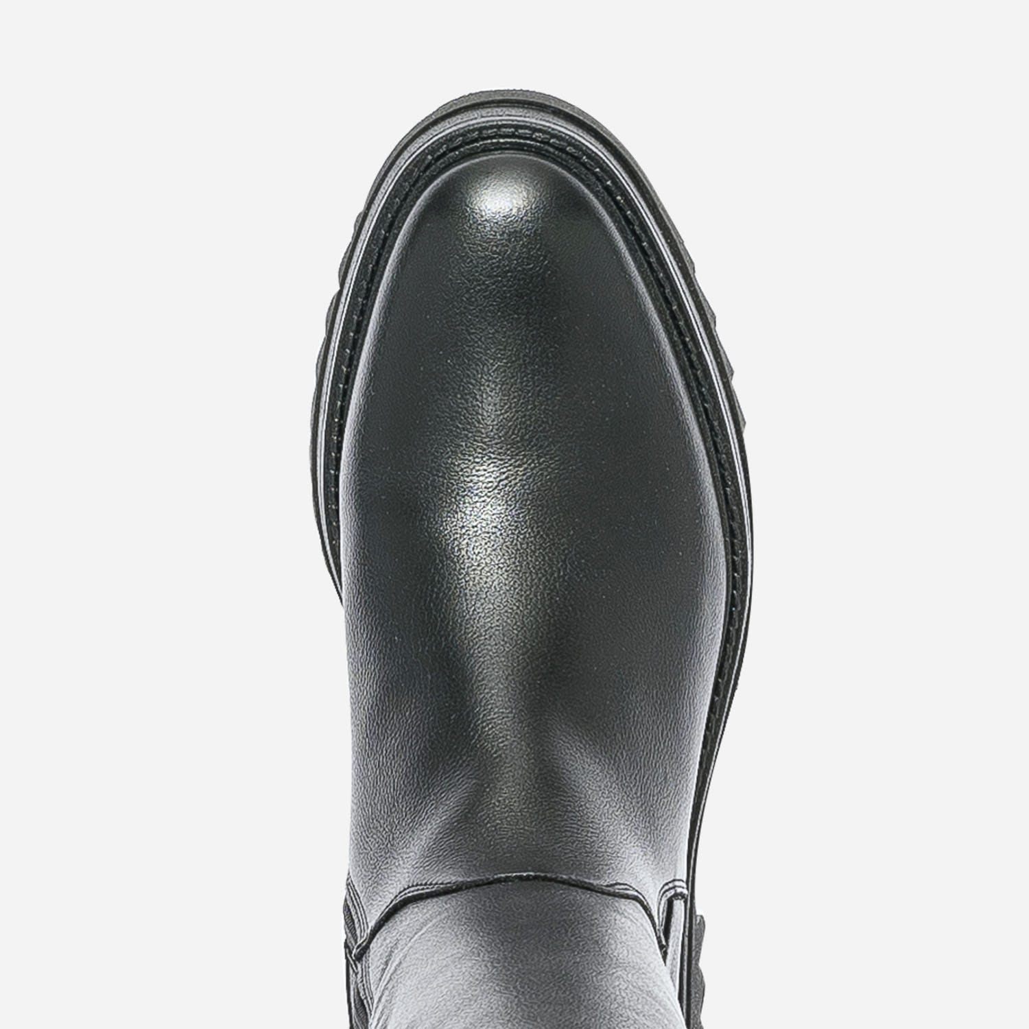 Cuissarde TEXTO noire en cuir éco-conçu