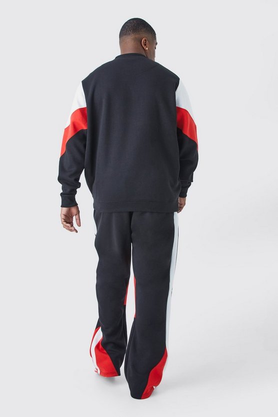 Plus Man Colorblock Sweatshirt-Trainingsanzug