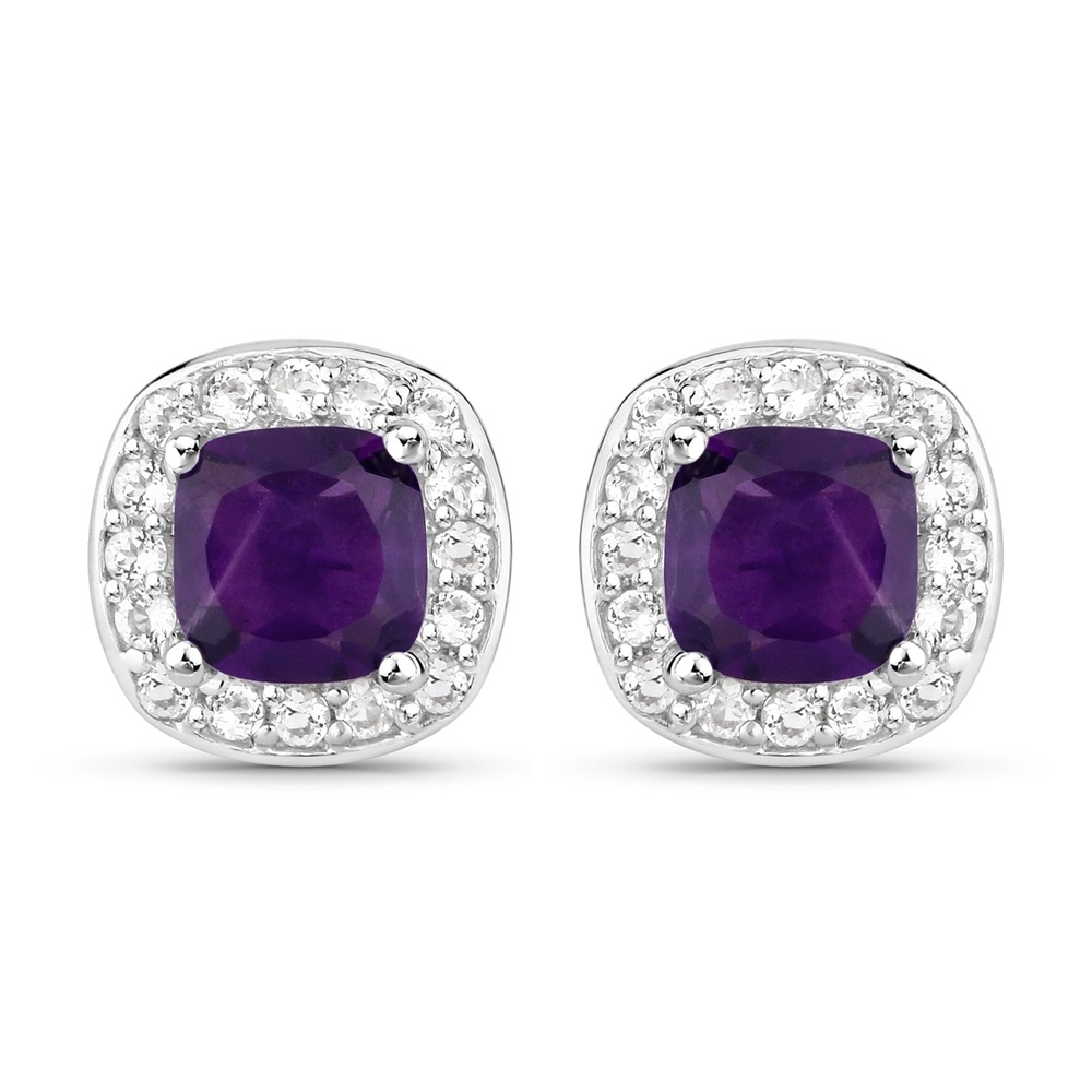 Rafaela Donata Boucles doreilles Argent sterling Améthyste en Argent Bijoux