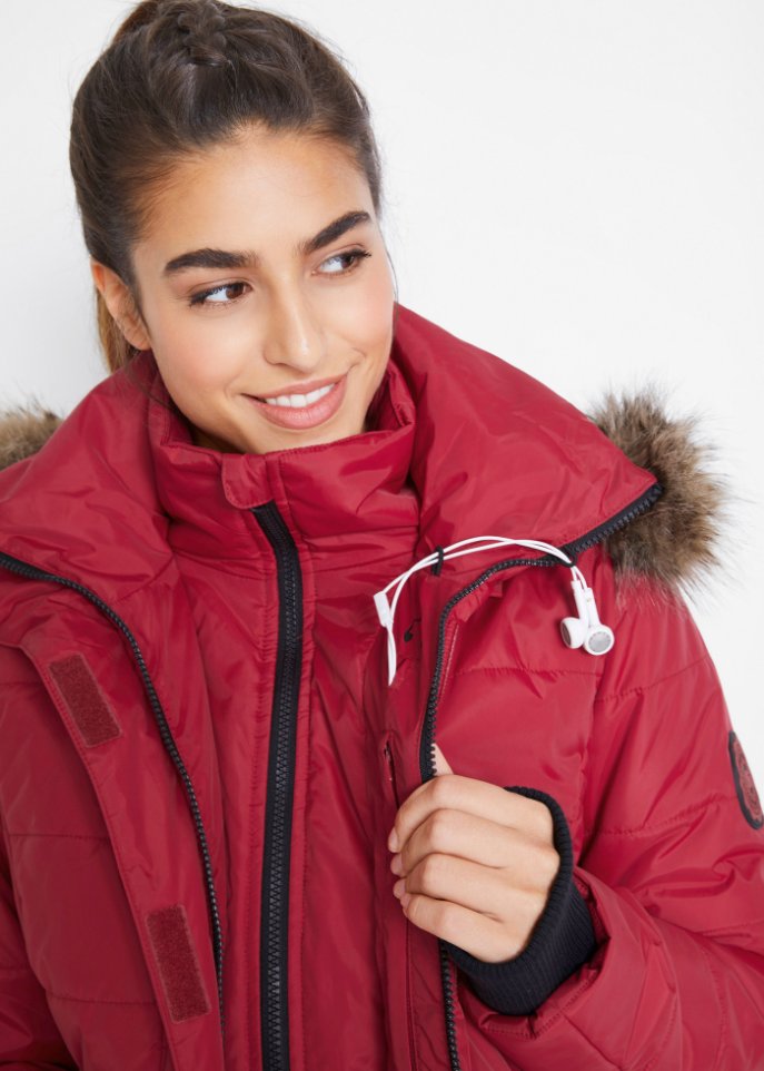 Funktions-Longjacke in 2-in-1-Optik, gesteppt