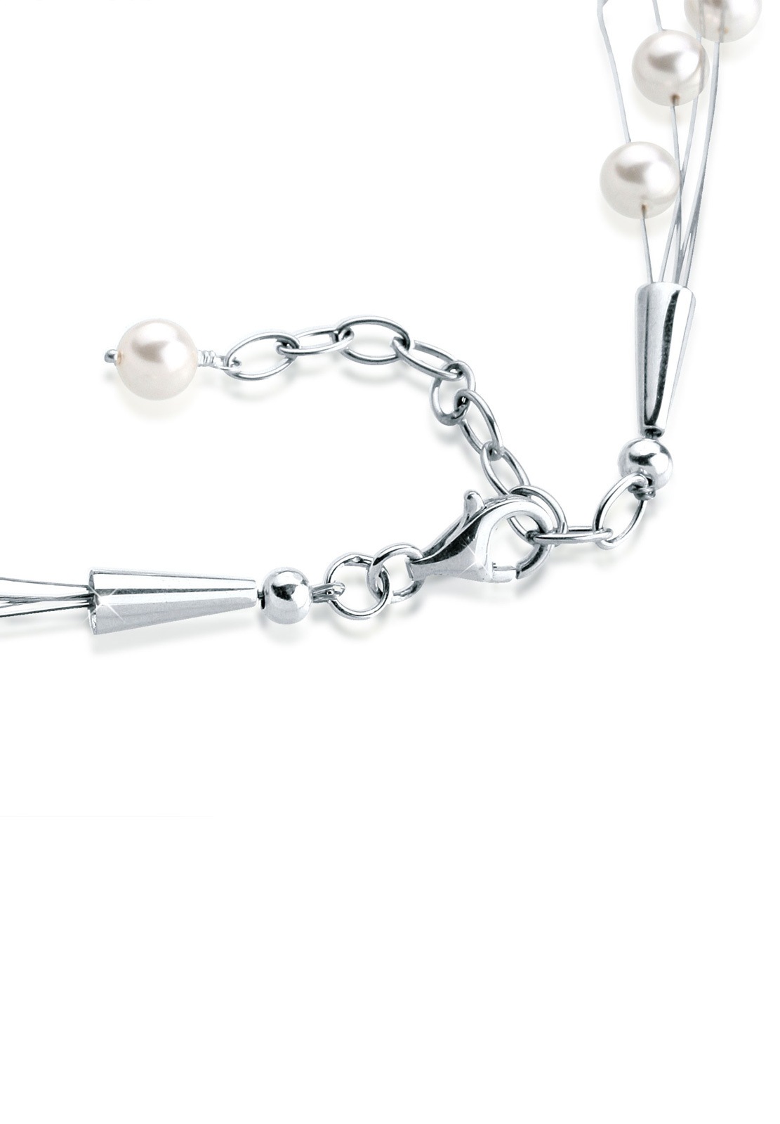 Collana di perline sintetiche a più fili Elli in argento 925