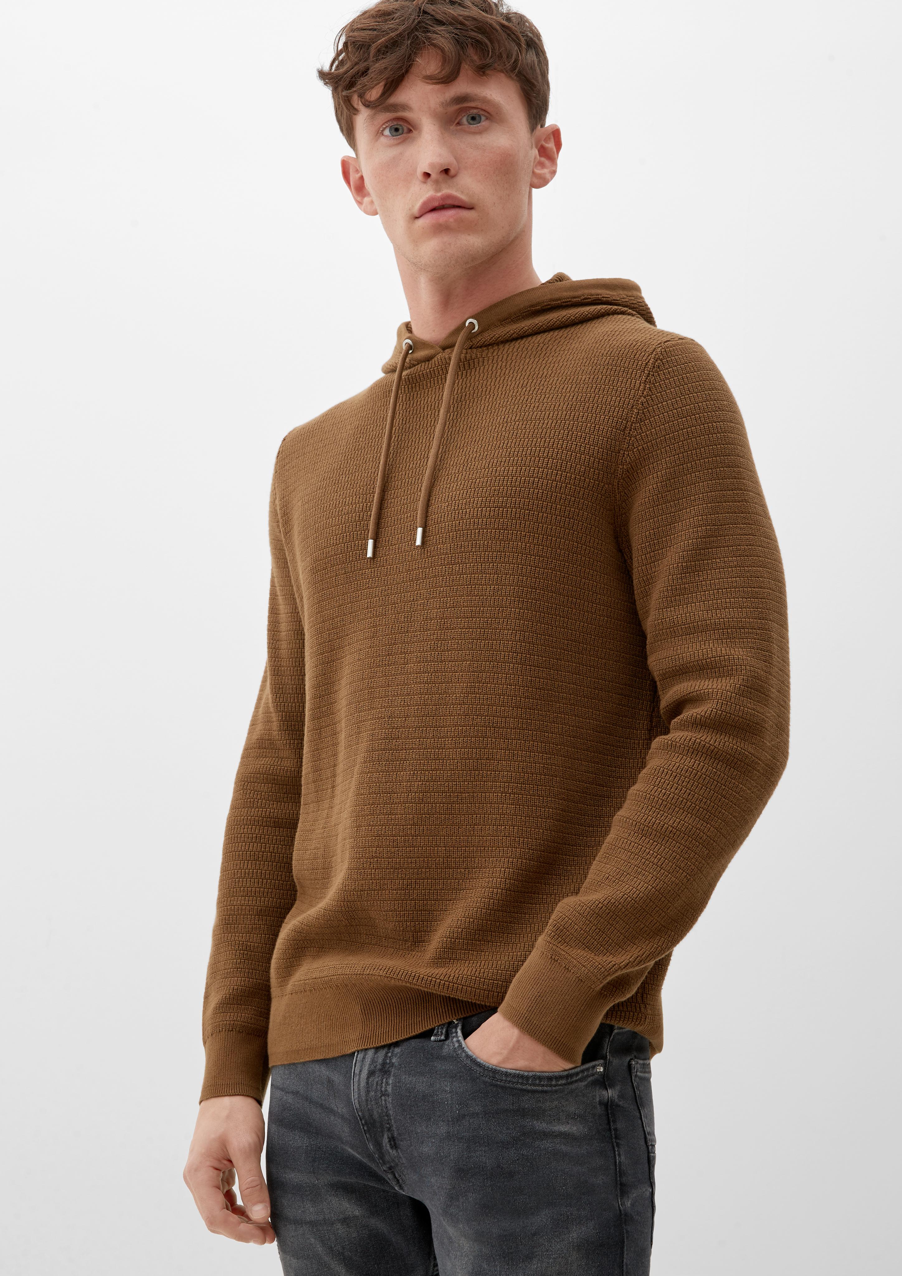 Kapuzenpullover aus Strukturstrick  2118090-8592