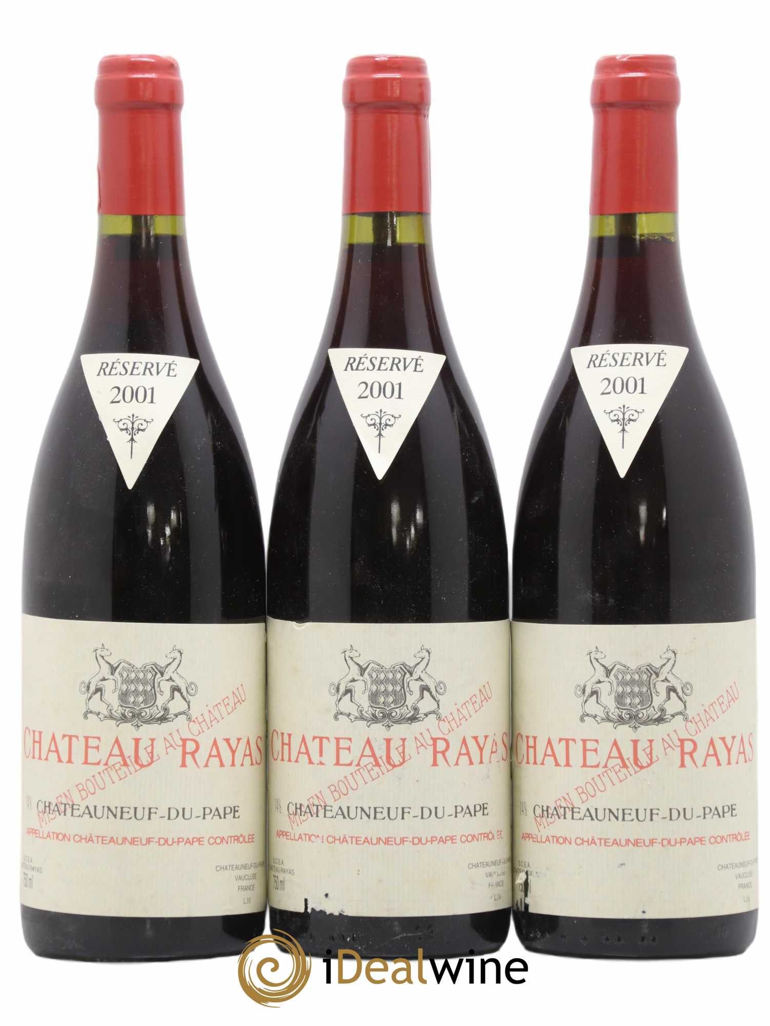 Châteauneuf-du-Pape Château Rayas Emmanuel Reynaud  2001 - Lot de 3 Bouteilles