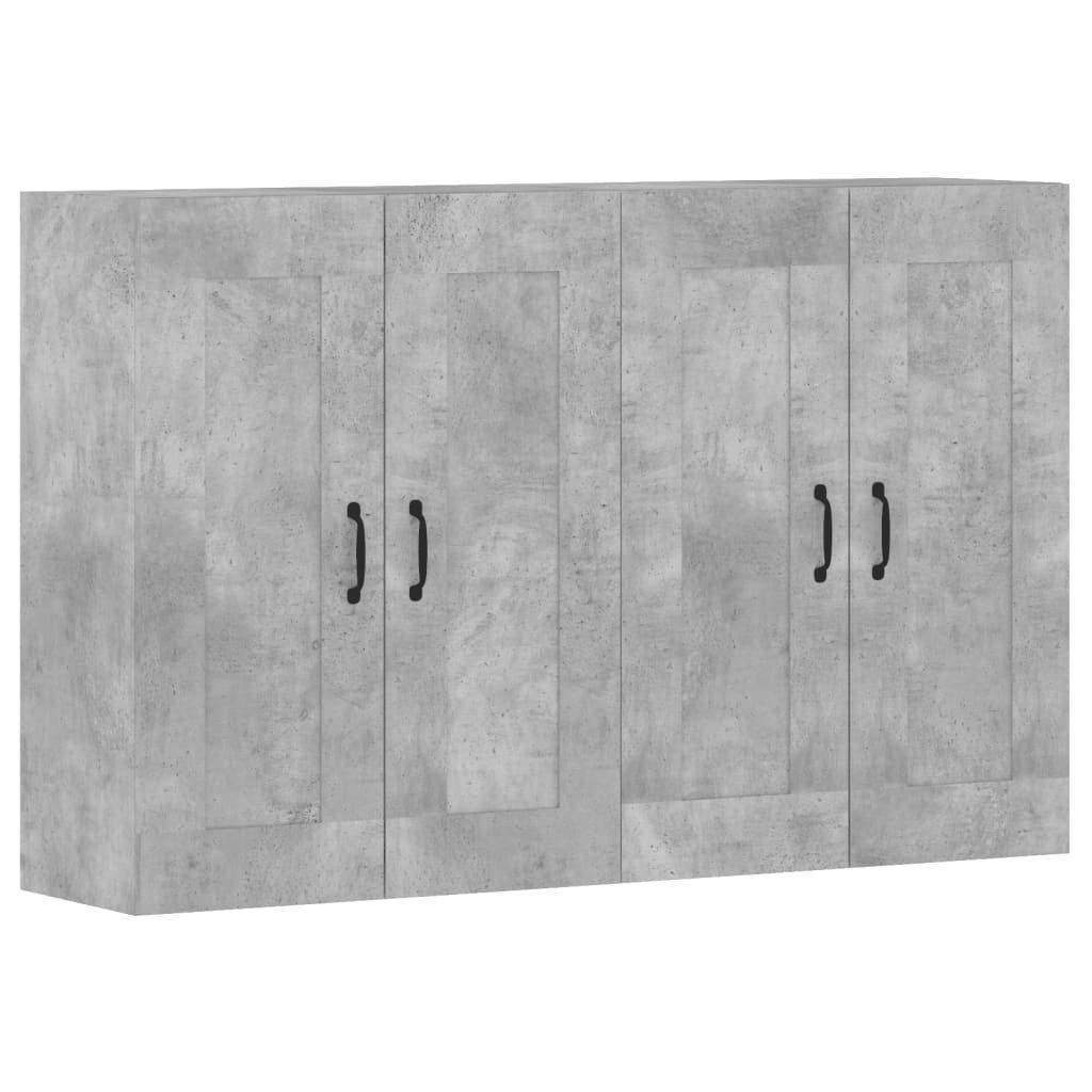 vidaXL Sideboard Wandschränke 2 Stk. Betongrau Holzwerkstoff (2 St)