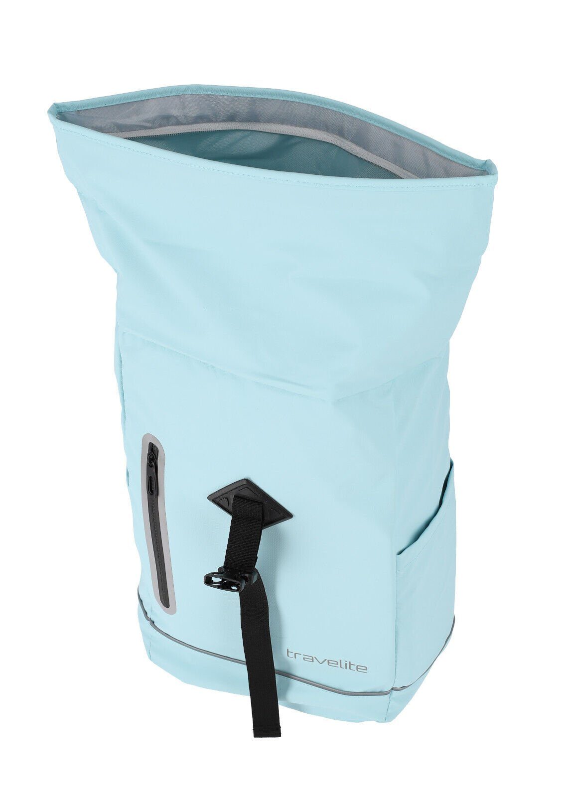 travelite Fahrradrucksack Basics Rollup Rucksack, wasserfester Kurierrucksack, aus Planenmaterial, mit Reflektoren