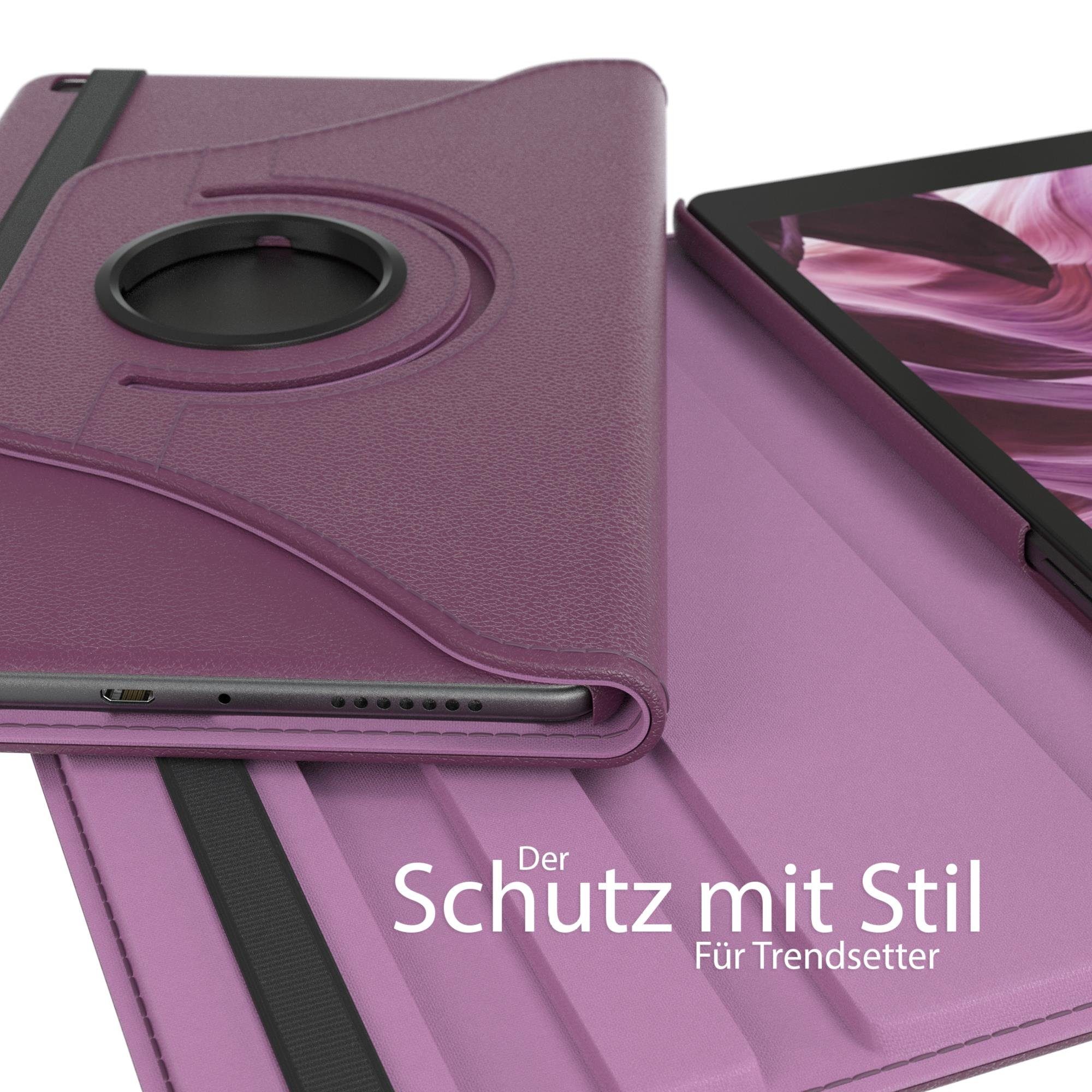 EAZY CASE Tablet-Hülle Rotation Case Samsung Galaxy Tab A 8.0 8 Zoll, Tablet-Hülle Bookstyle Case Fullcover Schutz Tasche Stehfunktion Lila