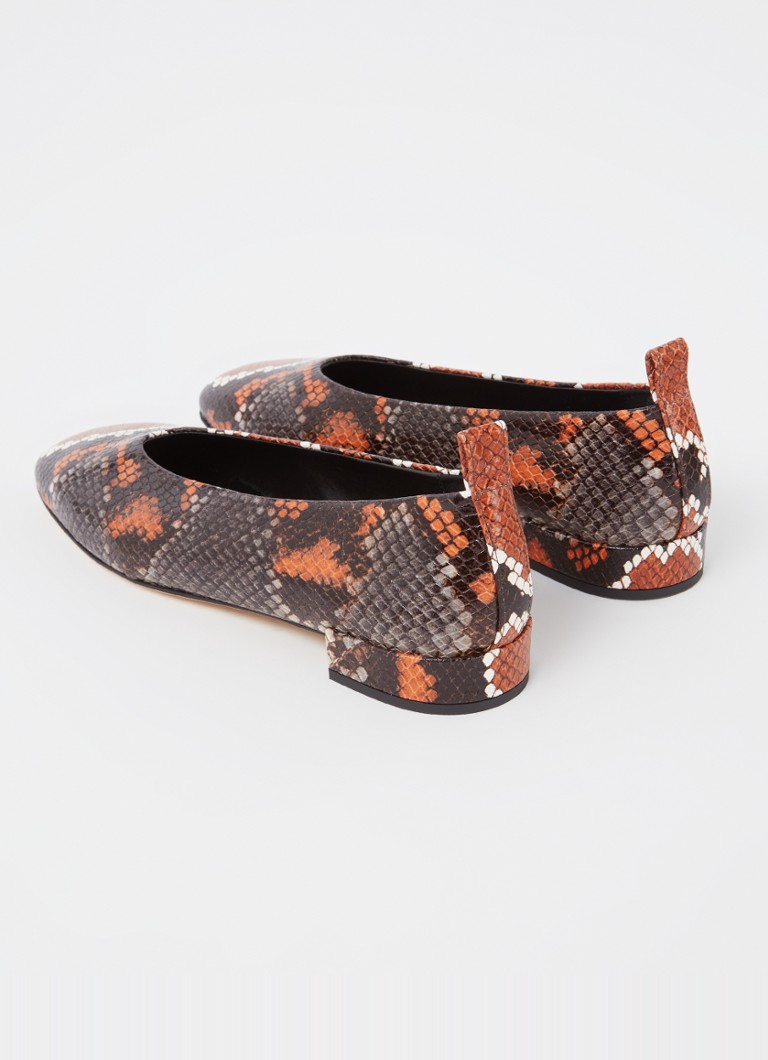 Odare Catagena leather ballerina with snakeskin print