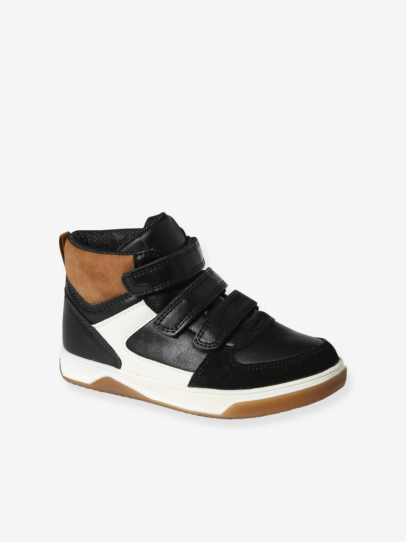 Vertbaudet Kinder High-Sneakers, Klettverschluss - schwarz