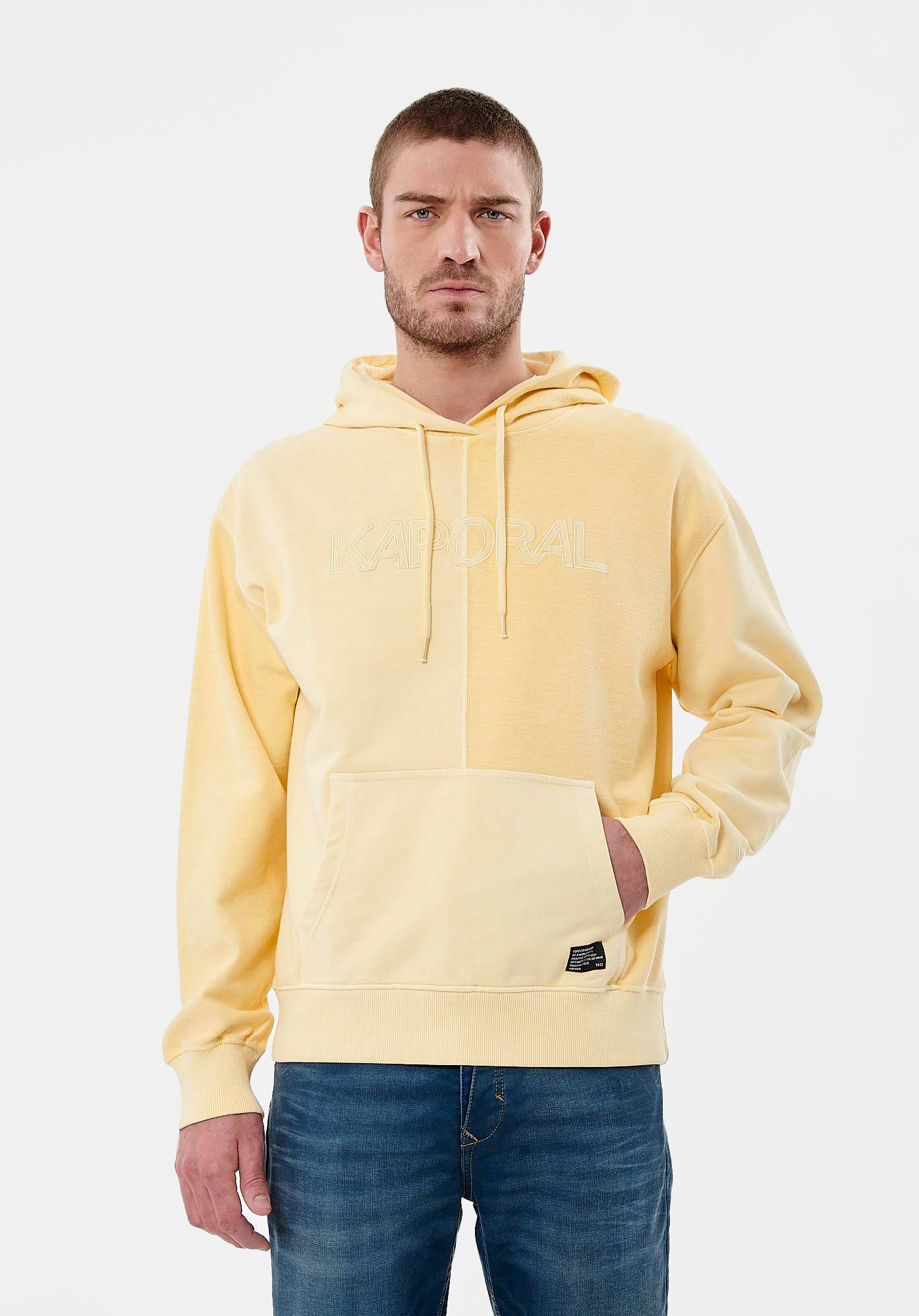 CAZZI  Sweat jaune Homme en 100% coton
