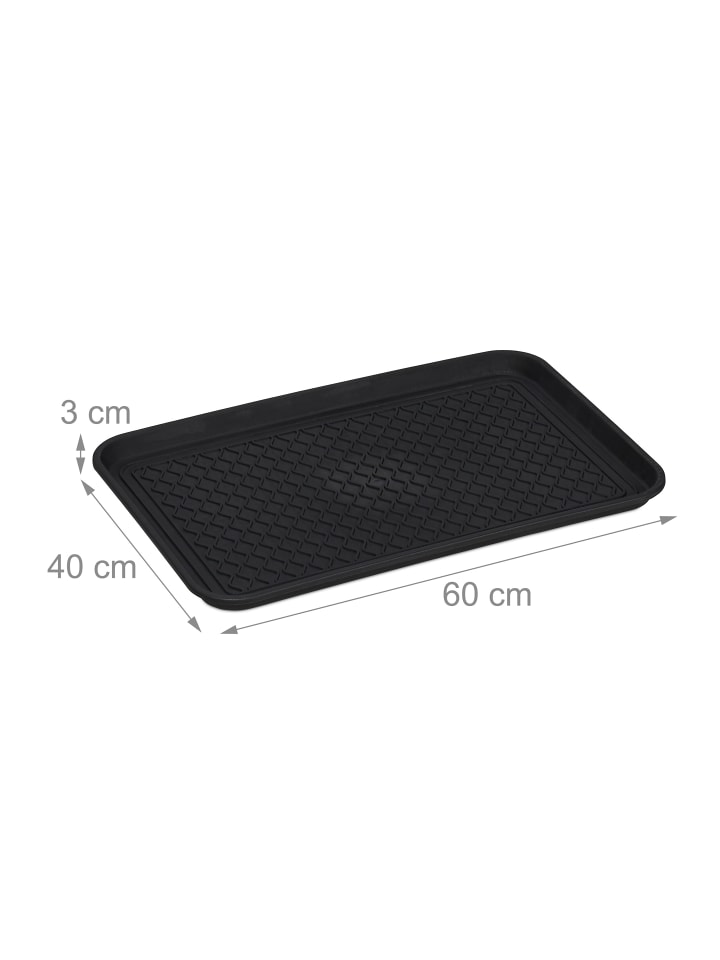 relaxdays 3 x Schuhabtropfschale in Schwarz - (B)60 x (H)3 x (T)40 cm günstig kaufen onesize