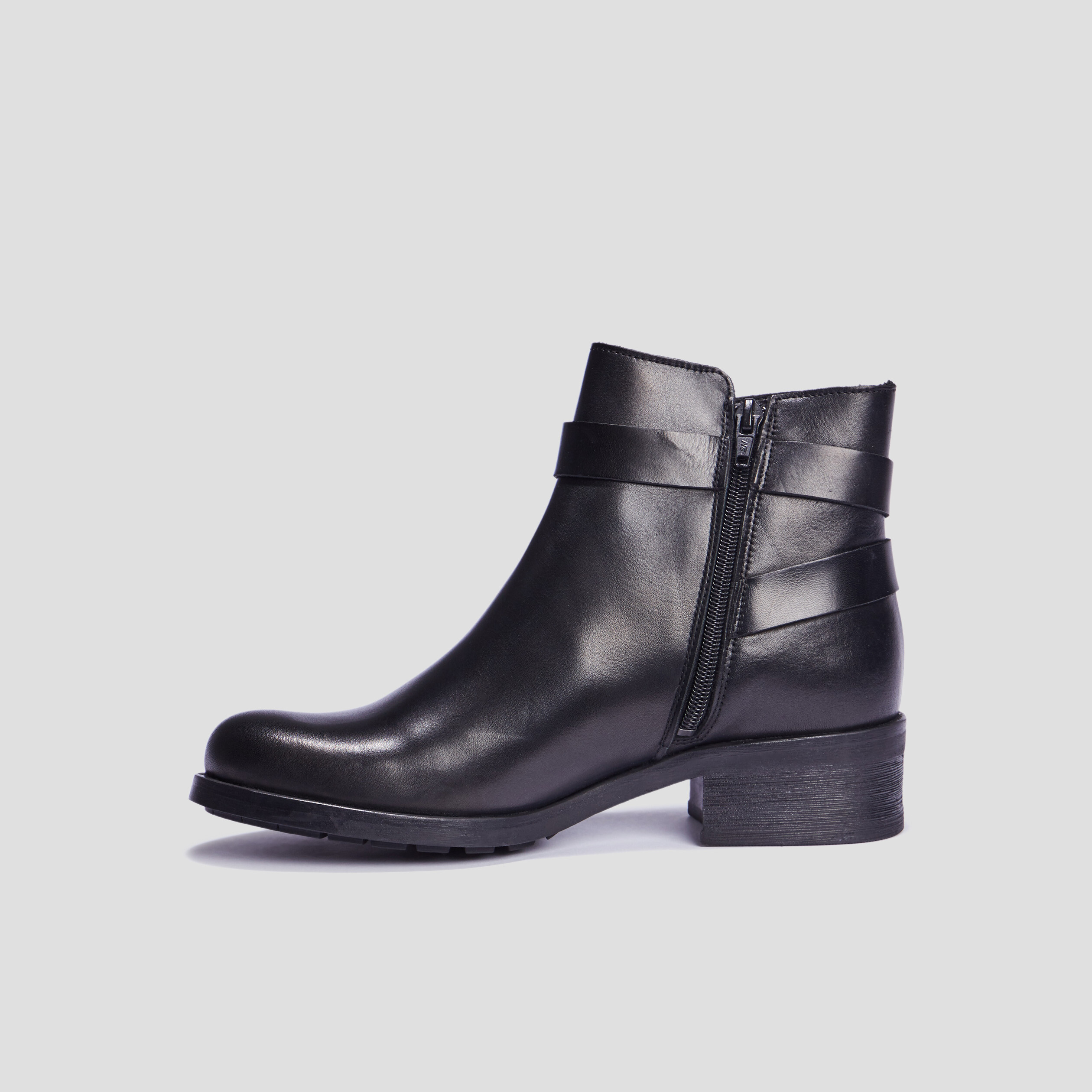 Bottines en cuir noir femme | La Halle