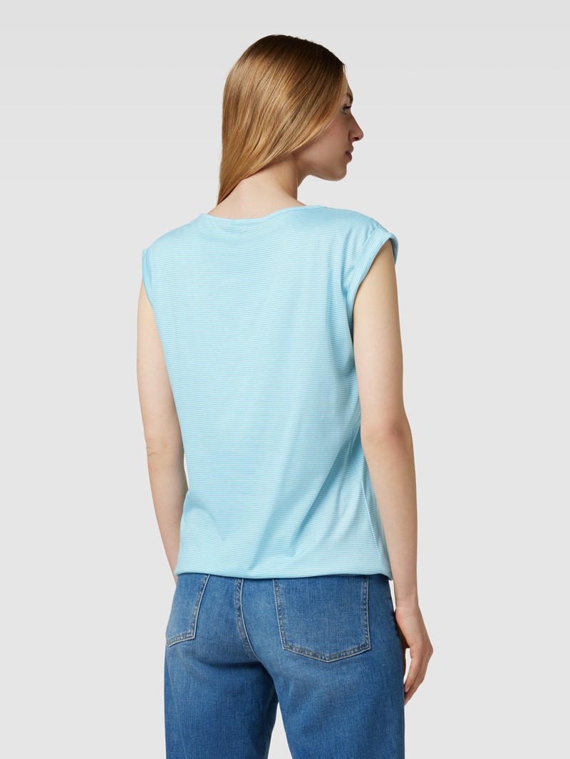 T-Shirt mit Streifenmuster in lagune