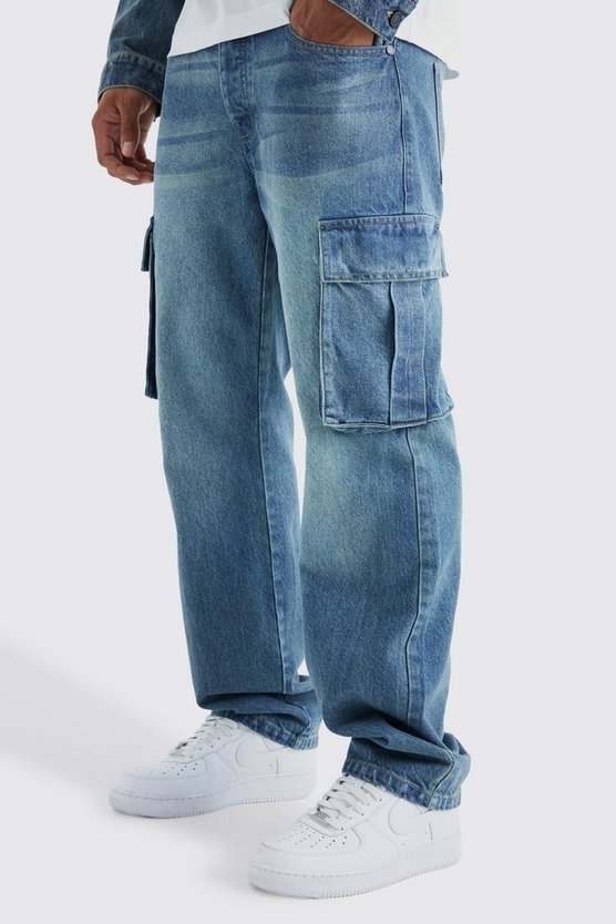 Lockere Cargo-Jeans