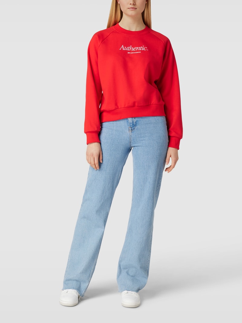 Sweatshirt mit Statement-Stitching Modell 'Athletics Icono' in rot