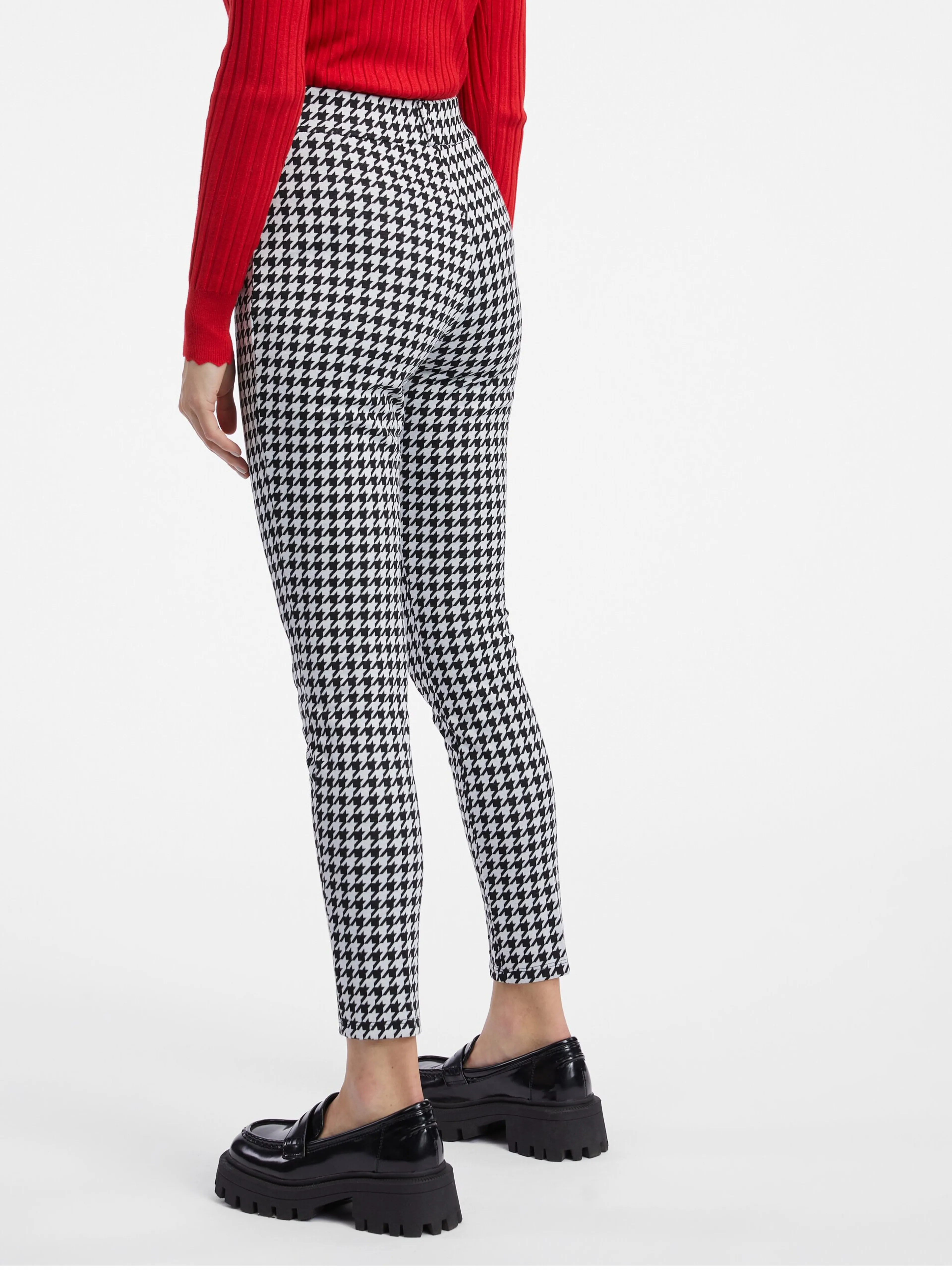 Weiß und schwarz gemusterte ORSAY-Hose für Damen