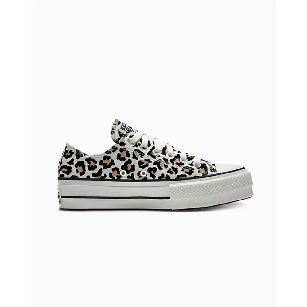 Converse Custom Chuck Taylor All Star Lift Platform Canvas By You 171210CSP24_LEOPARD_COG / weiss