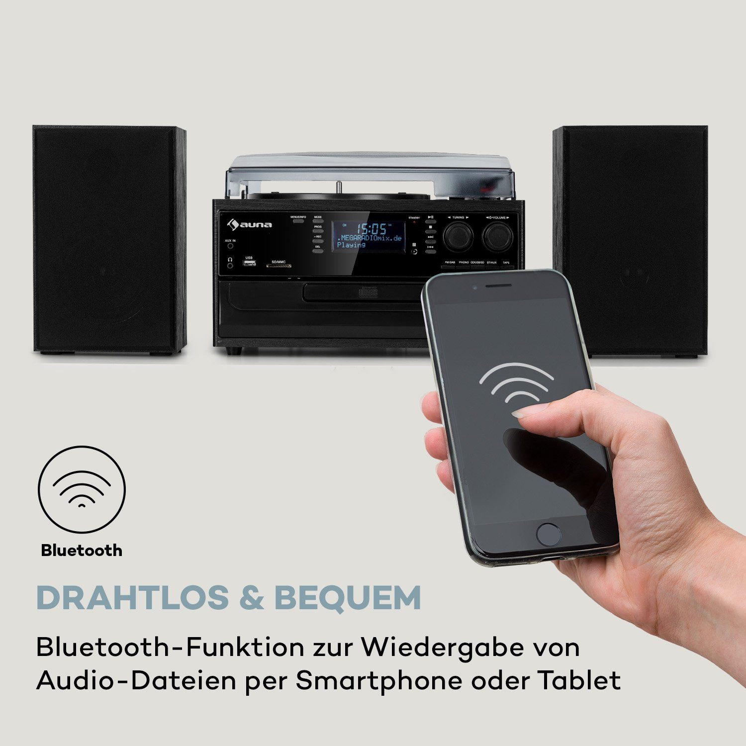 Auna Oakland DAB Plus Stereoanlage (FM und DAB+ Radiotuner)