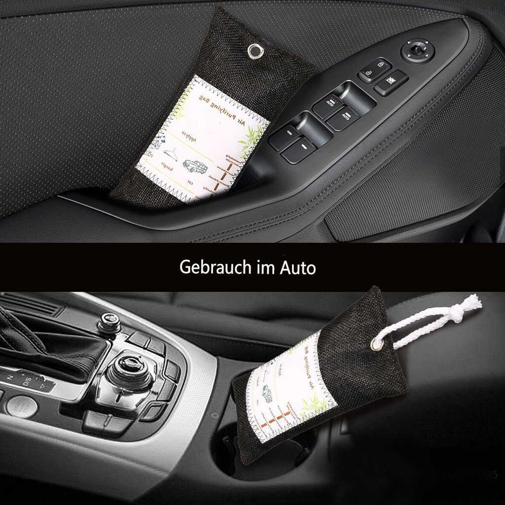 AUDEW Aktivkohlefilter, 4tlg Luftreinigungsbeutel aus Bambuskohle (100g*4), entfernt Gerüche