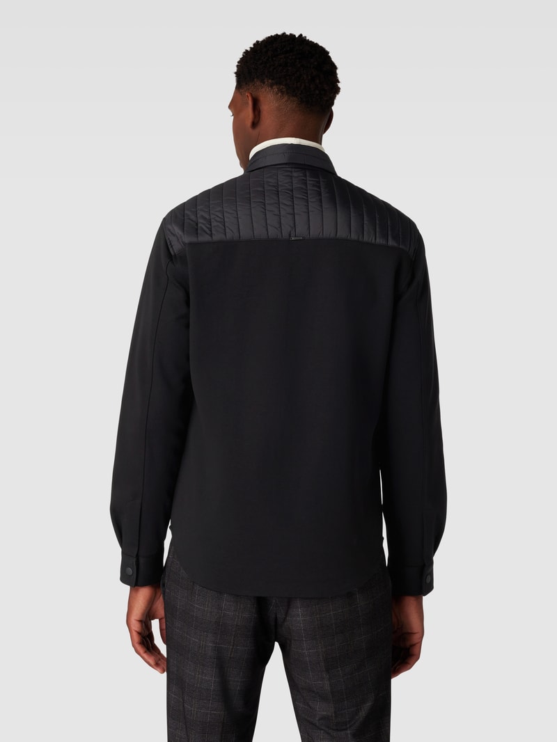 Hemdjacke mit Steppbesatz in schwarz