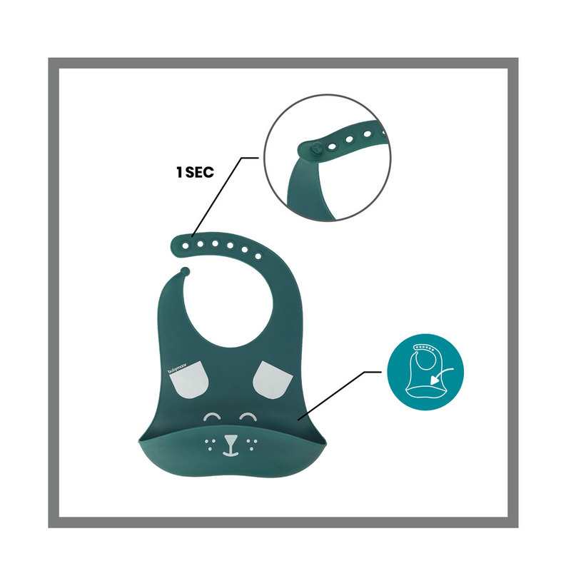 Coffret repas 3 pièces First'isy Chien en silicone bleu canard Babymoov